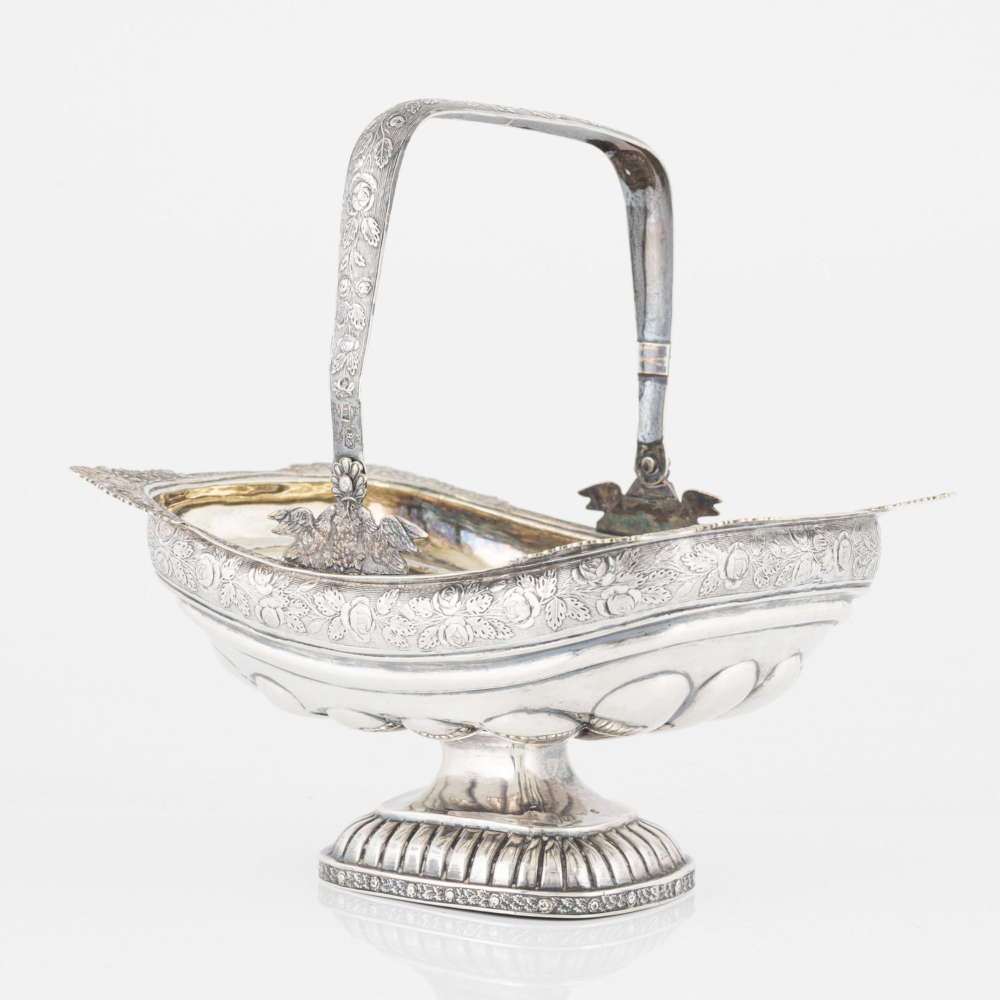 Konfektkorg, silver, Abraham Forstedt, St Petersburg 1836.