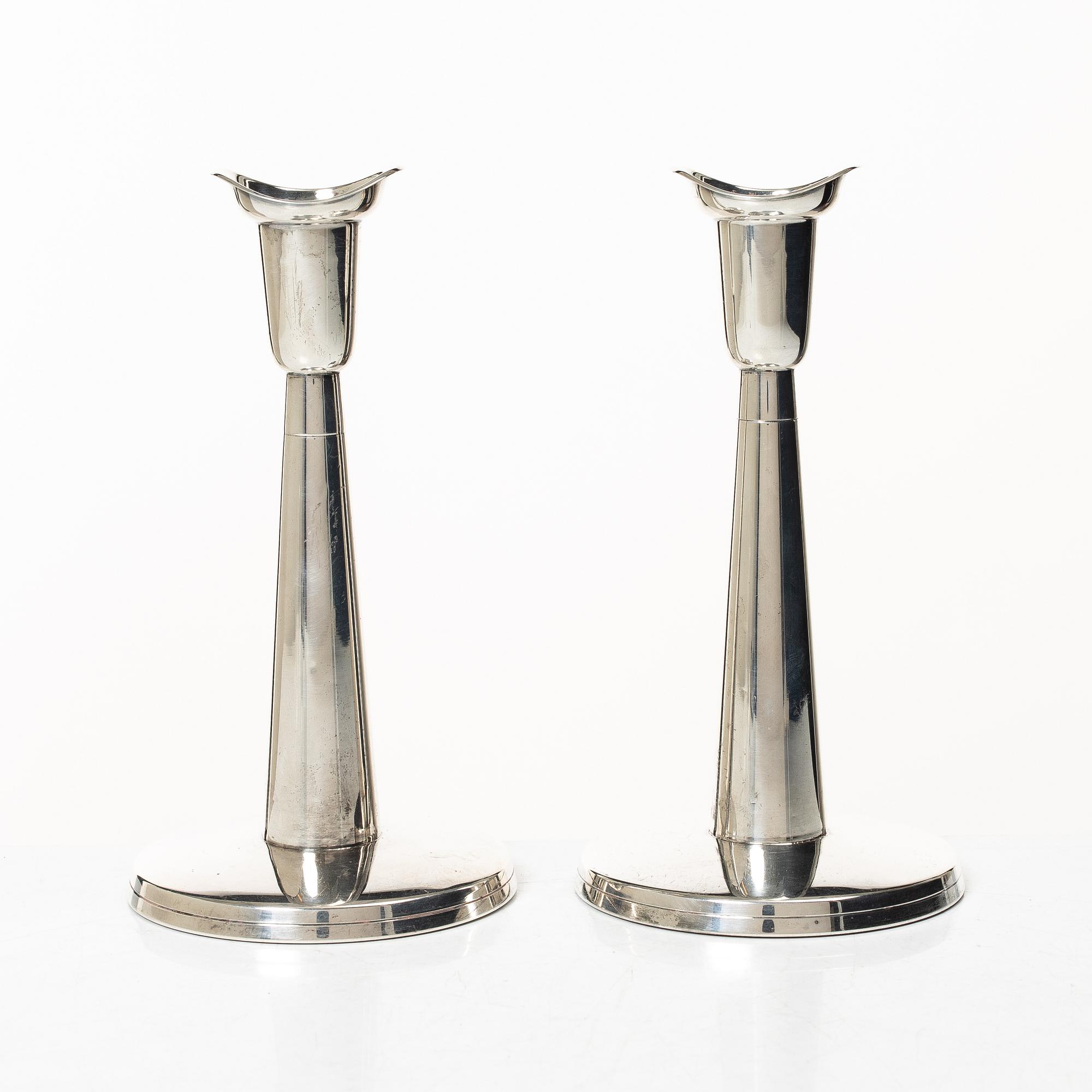 Tore Eldh, A pair of silver candlesticks, Ceson, Gothenburg, 1977.