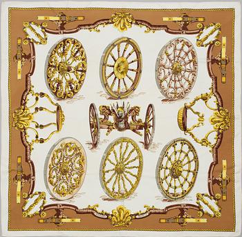 HERMÈS, scarf "Roues de Canon".