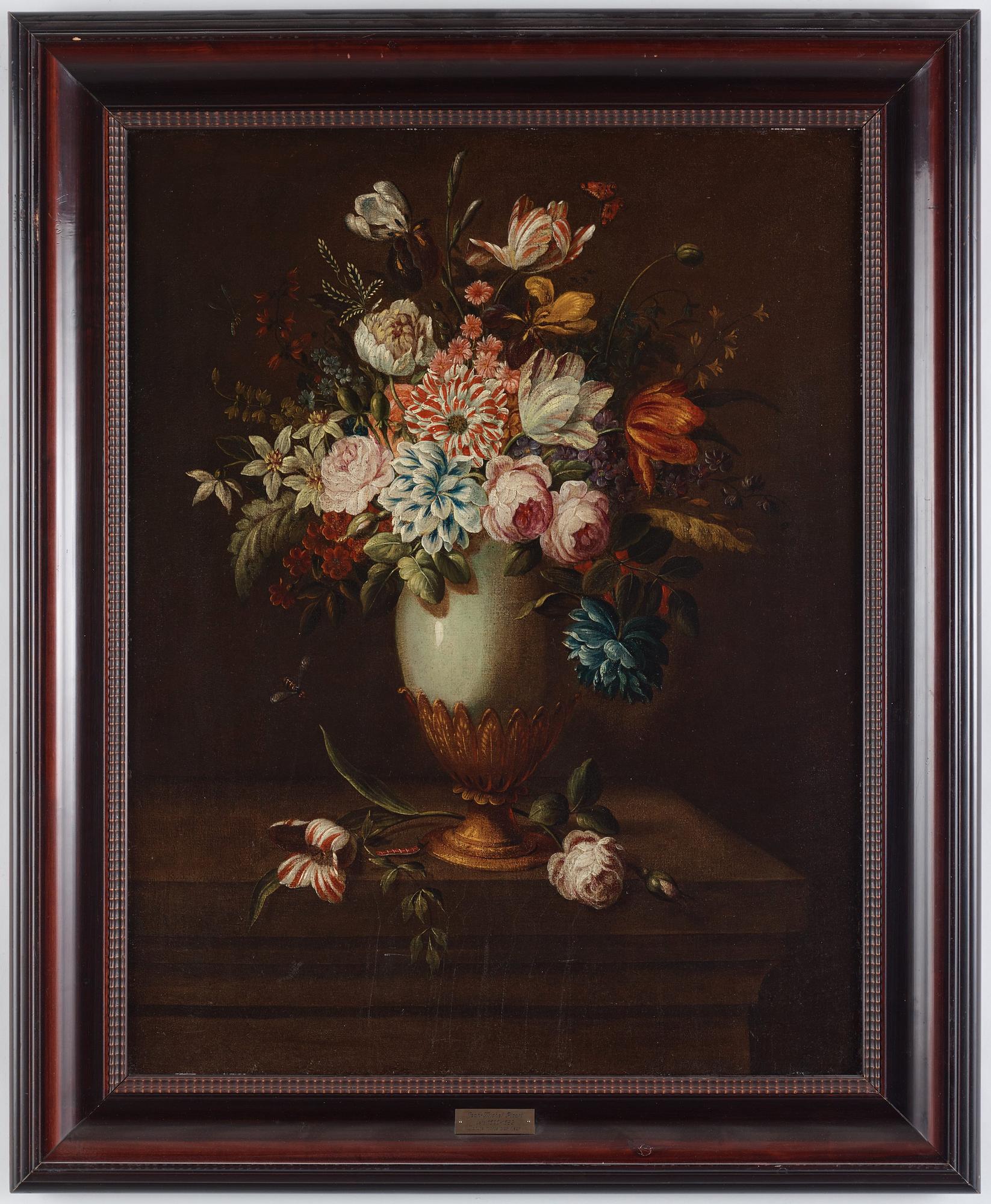 Jean Michel Picart Tillskriven, Blomsterstilleben i urna.