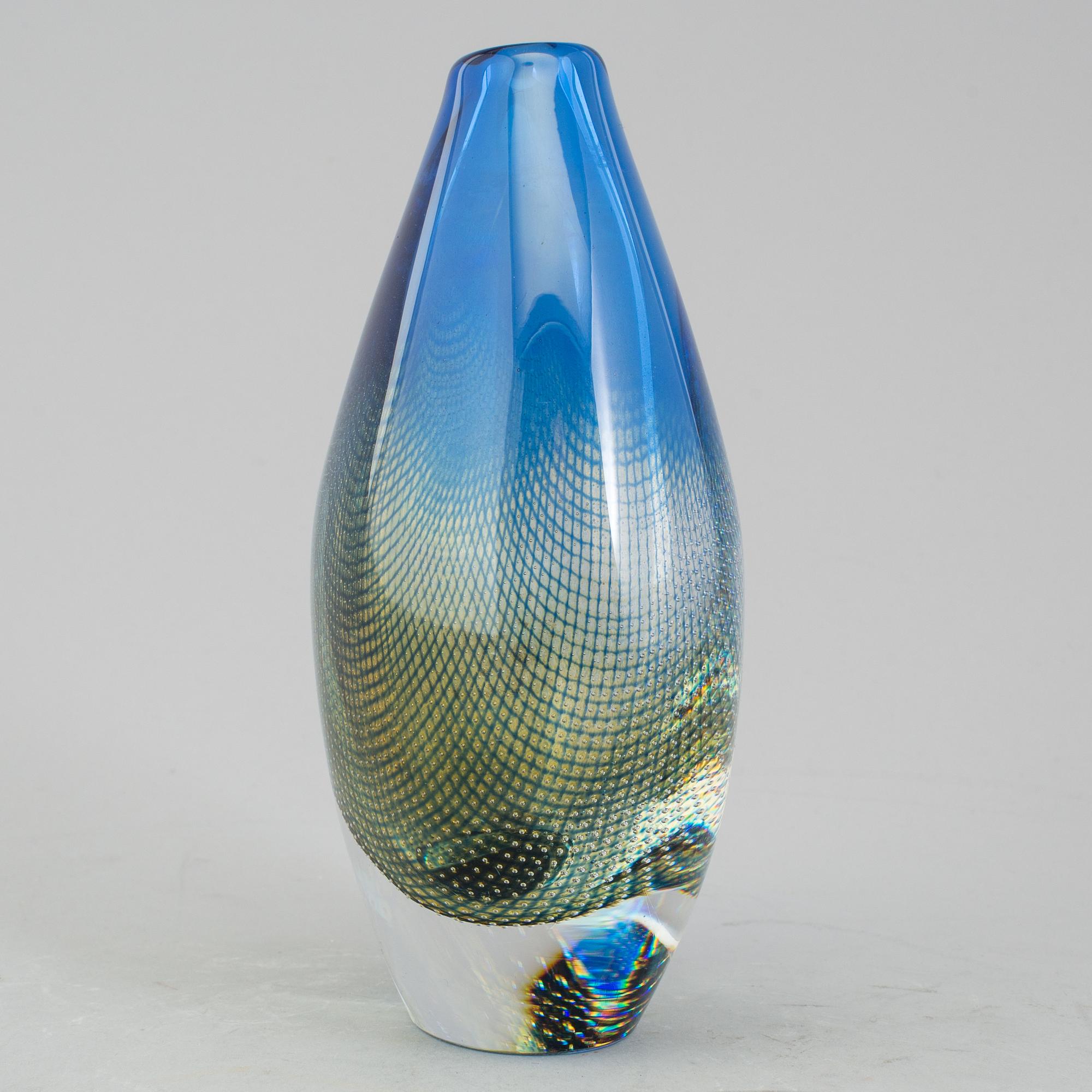 An Orrefors "Kraka" glass vase by Sven Palmqvist signed and numbered 349.