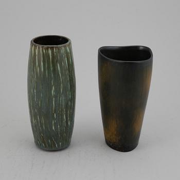 Gunnar Nylund, earthenware vases, Rörstrand, Sweden, mid 20th century.