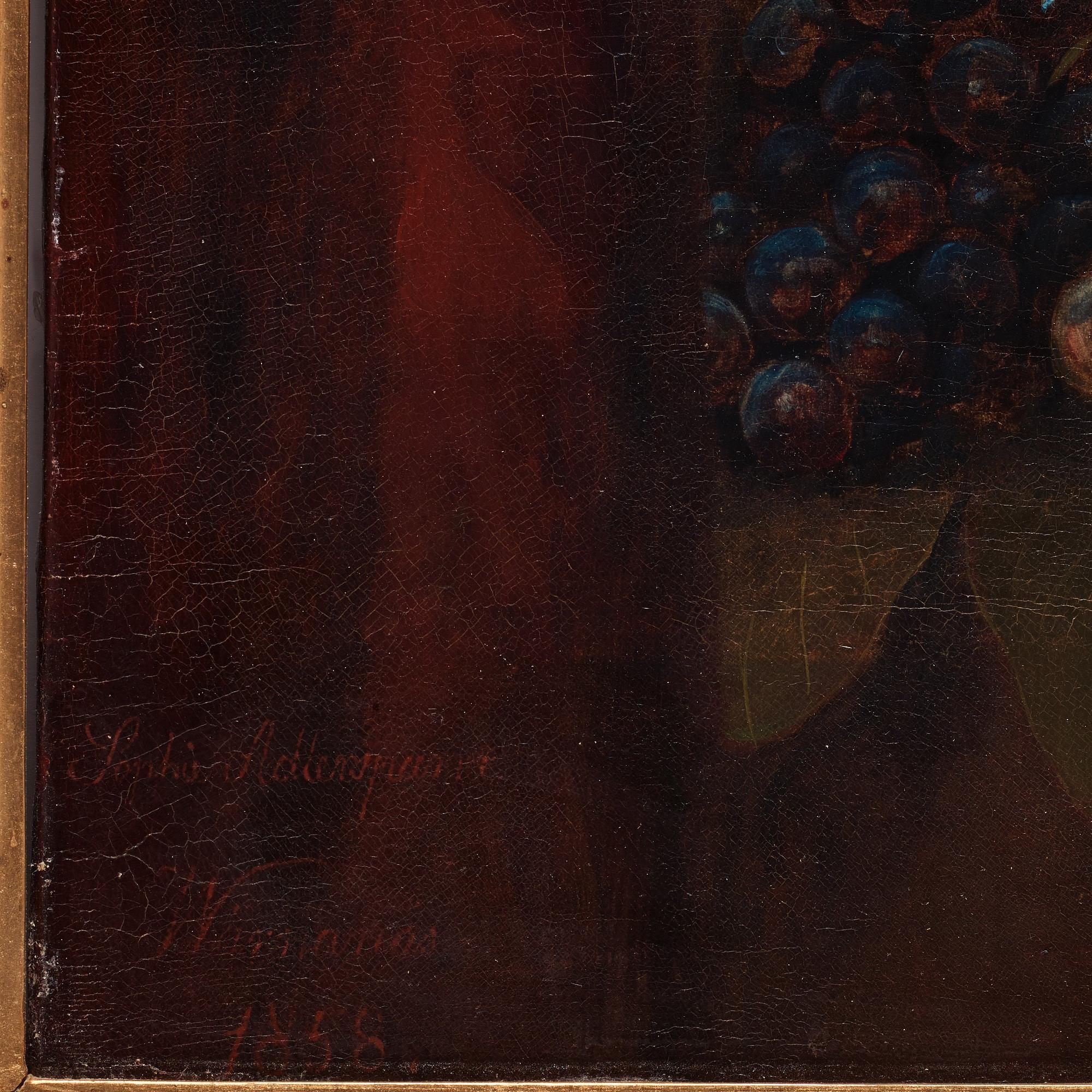 Sophie Adlersparre, Still life with flowers, fruits and a child.