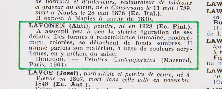 Ahti Lavonen, Silverkomposition.