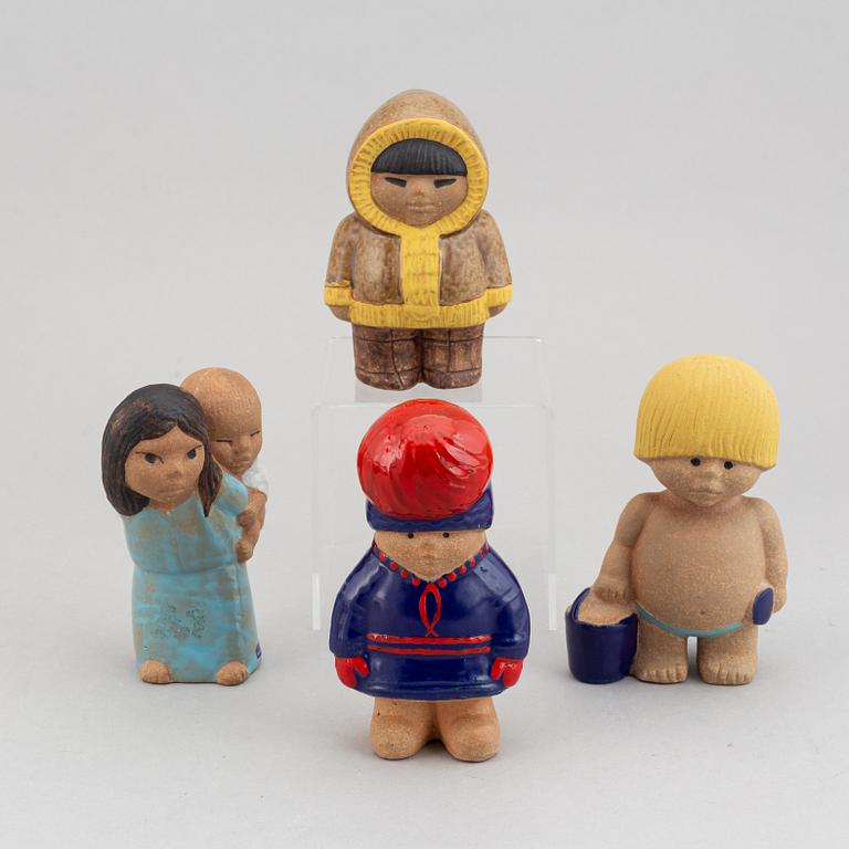 Lisa Larson, eight stoneware figurines from the series "All världens barn" for Gustavsberg.