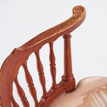 A carved Gustavian commode chair by J. Hammarström (master 1794-1812).