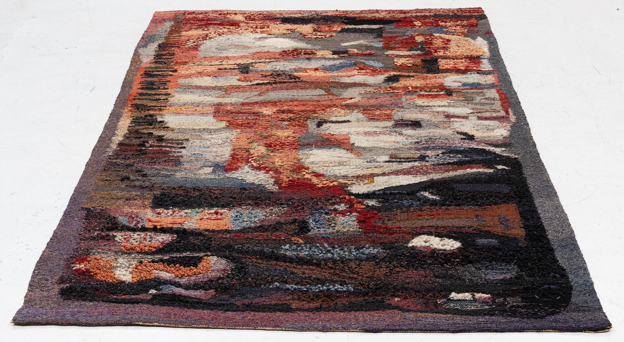 A Polish tapestry, c. 225 x 145 cm signed Janina Trawinska.