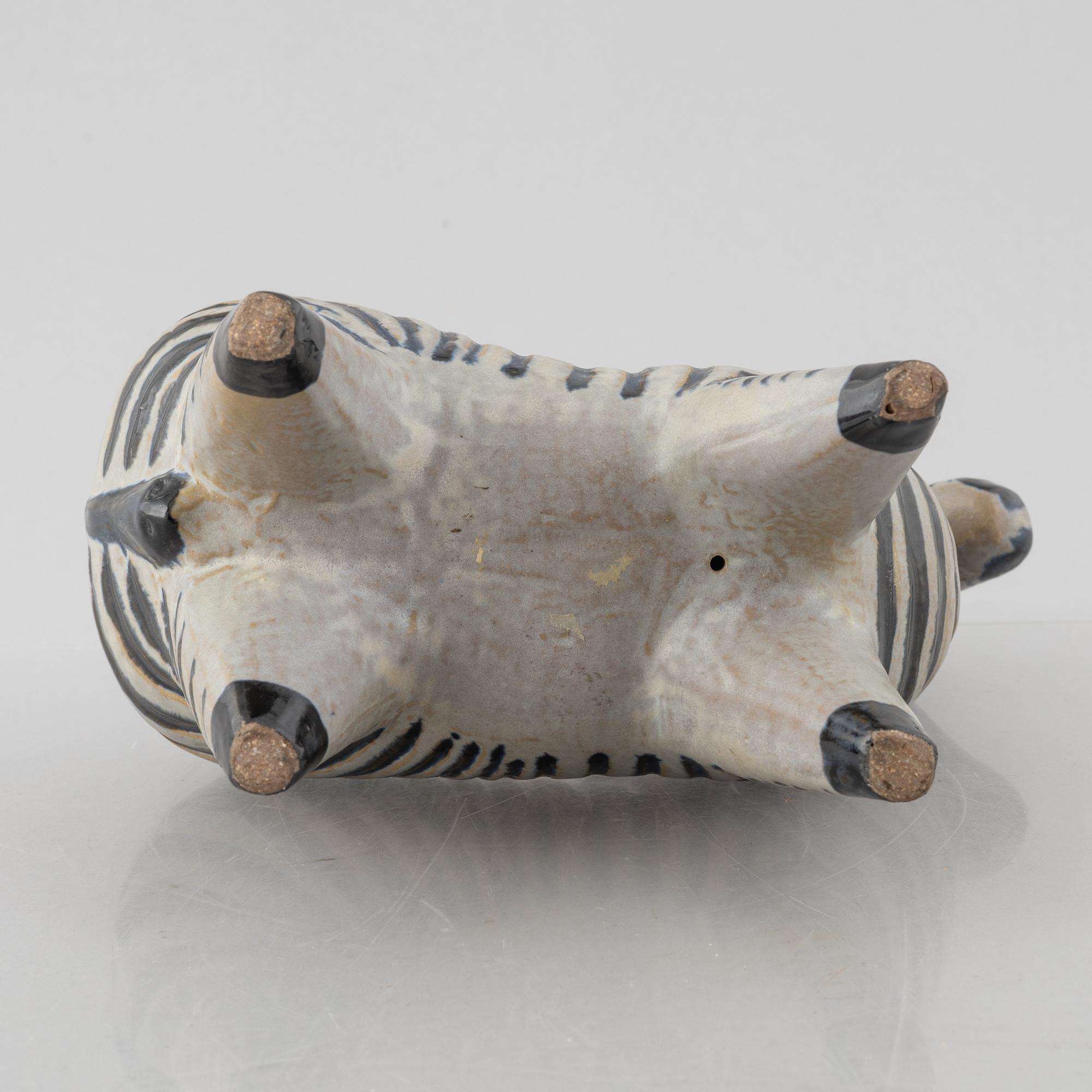 Lisa Larson, figurin, stengods, "Zebra", ur serien "Stora Zoo", Gustavsberg.