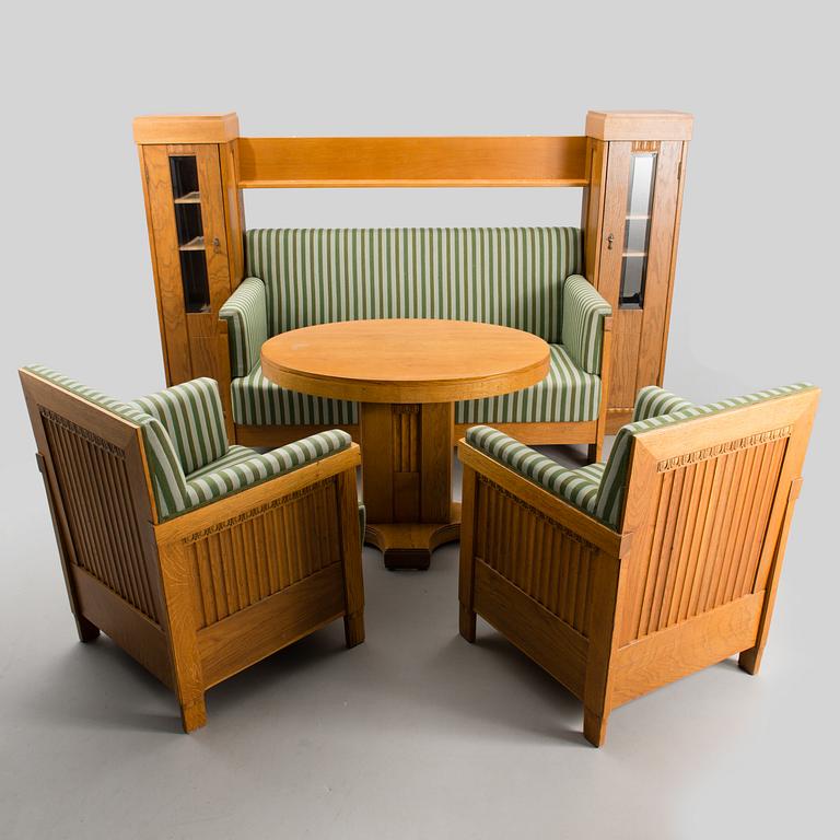 ELIEL SAARINEN, FURNITURE GROUP, 4 PARTS.