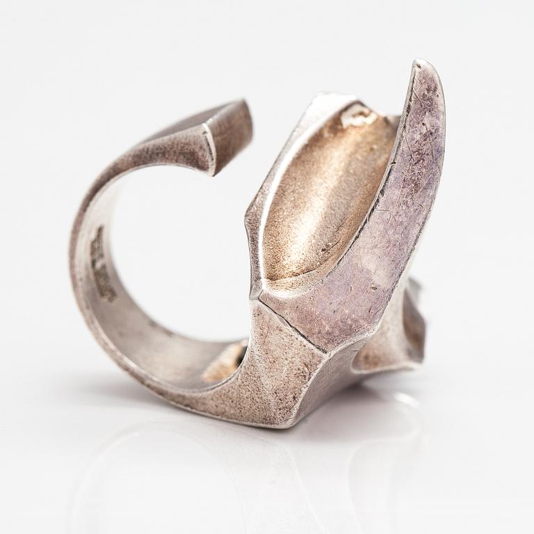 Björn Weckström, "Creature's eye", a sterling silver and acrylic ring. Lapponia 1973.