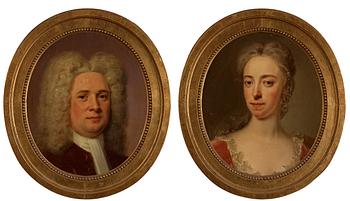 828. Johan Henrik Scheffel Circle of, "Johan Upmark, later Rosenadler (1664-1743) & Eva Schwede (? - 1717)".