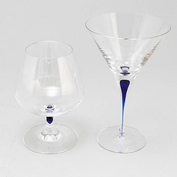 ERIKA LAGERBIELKE, 12-7 'Intermezzo' glasses for coctail and cognac, Orrefors.