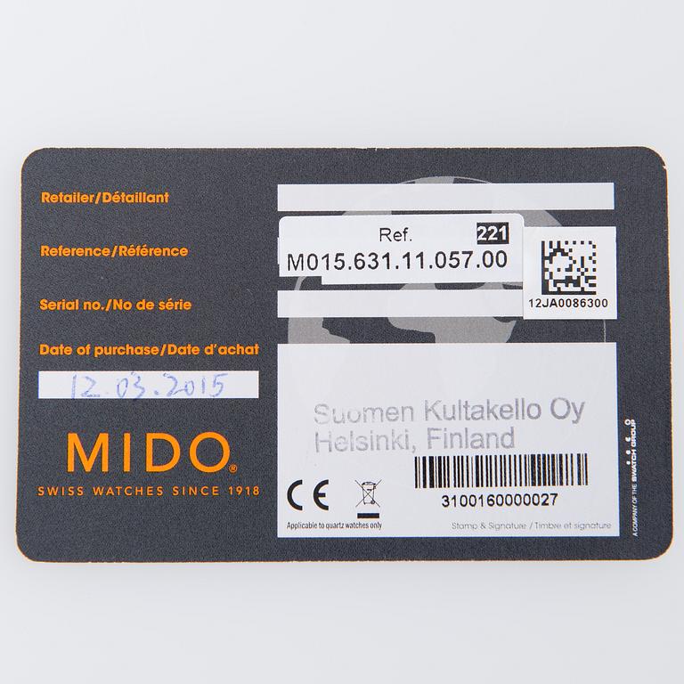 MIDO, Great Wall, automatic, chronometer, wristwatch, 42 mm.