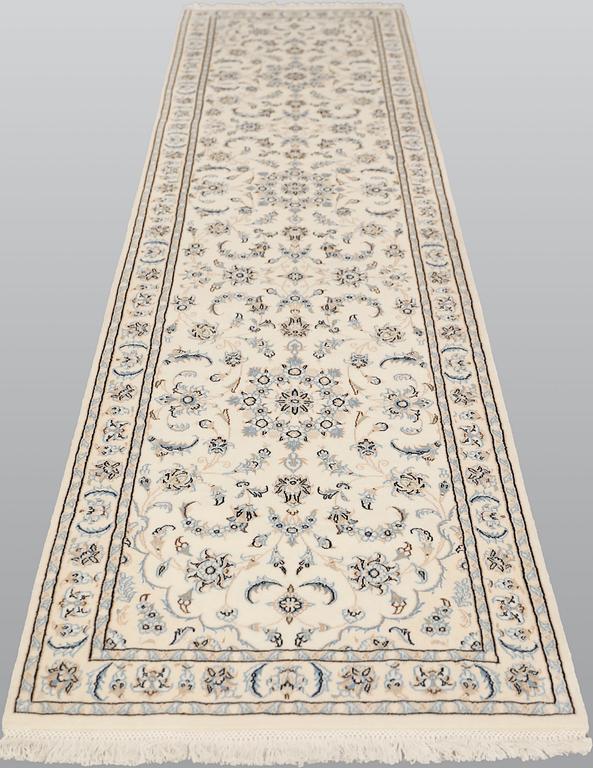 A Nain runner, part silk, so called 9LAA, c. 315 x 81 cm.