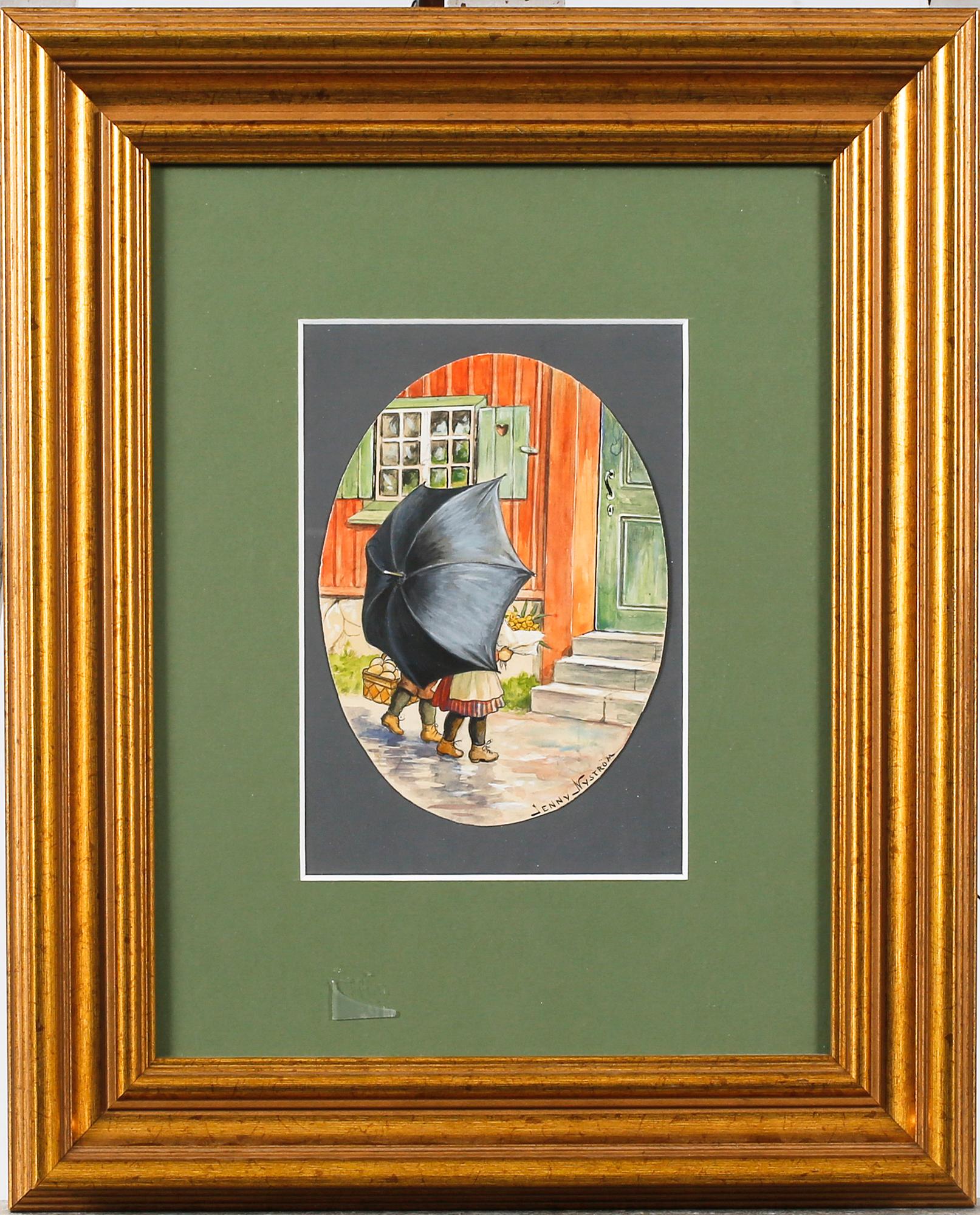 JENNY NYSTRÖM, gouache, signed.