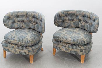 A PAIR of EASY CHAIRS by OTTO SCHULTZ for  JIO furniture Sweden, mid 20th century.