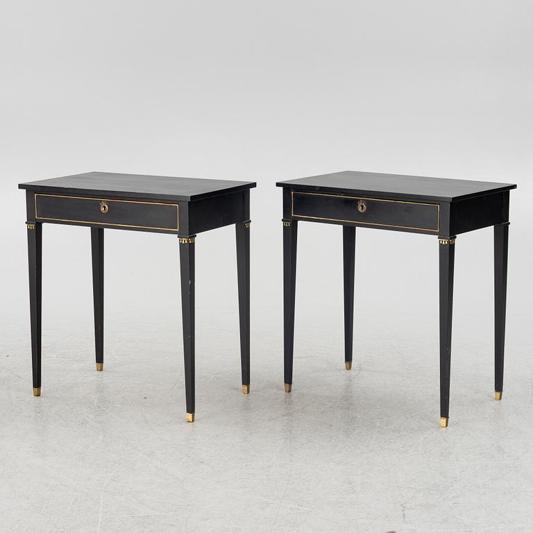 A pair of late Gustavian style tables, mid-20th century.