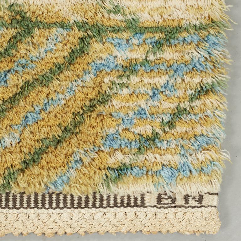 Barbro Nilsson, A CARPET, "Marina, gul", knotted pile, ca 242,5 x 126,5 cm, signed AB MMF BN.