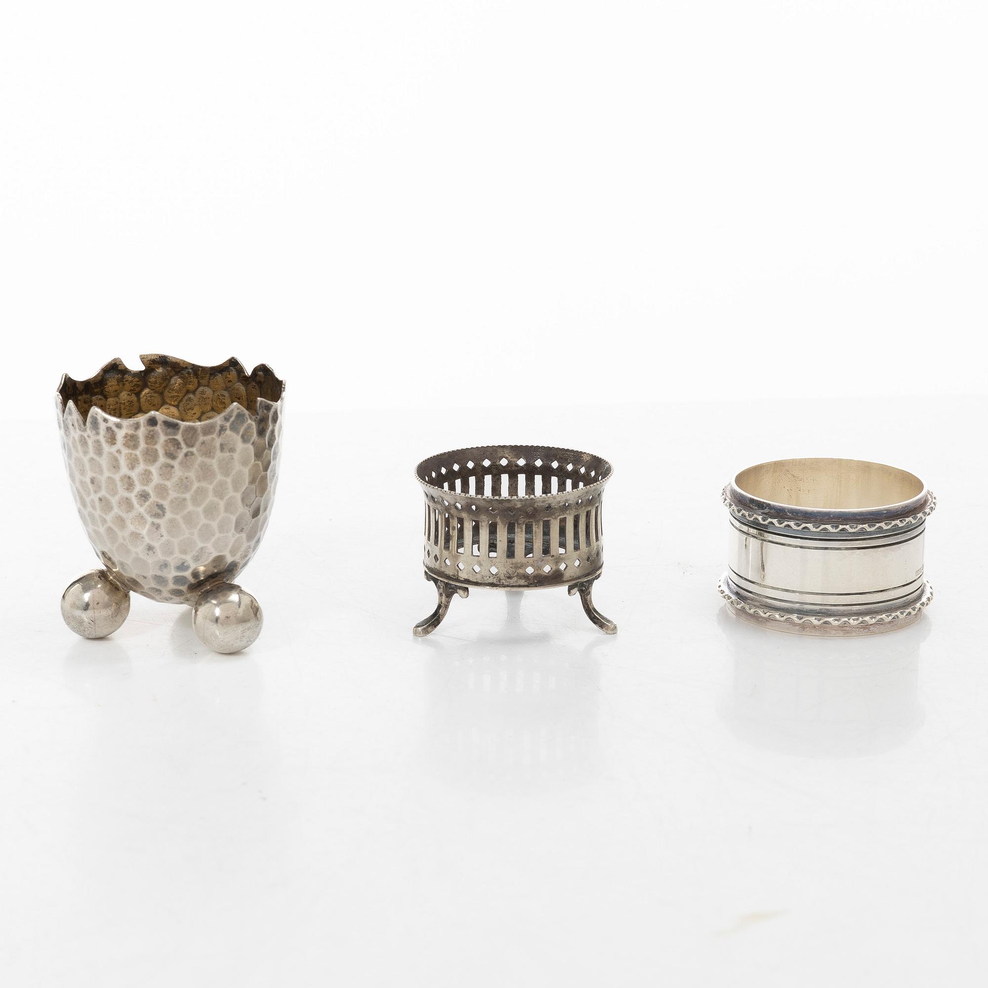 Silver, 9 pieces, Sweden and Denmark, 19th-20th century.
