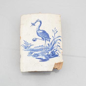 A faiance "Grill" tile, 18th century.