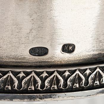 A silver mounted cut glass ewer, St. Petersburg, around year 1900.