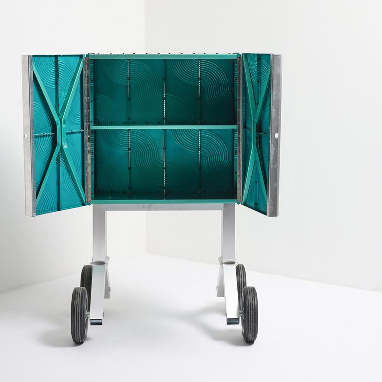 David Taylor, a unique cabinet, "Aluminium Cabinet", Studio Mellösaverken, Sweden, 2025.