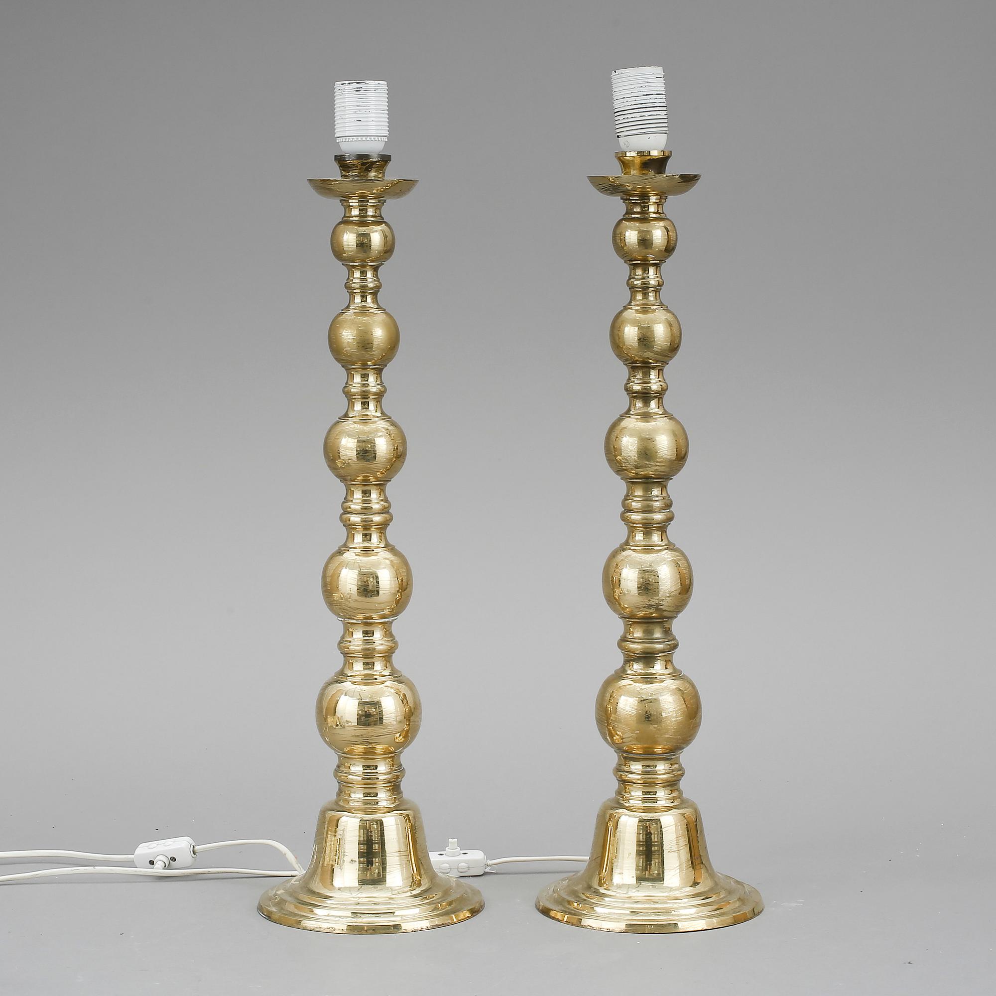 BORDSLAMPOR, ett par, 1900-tal.