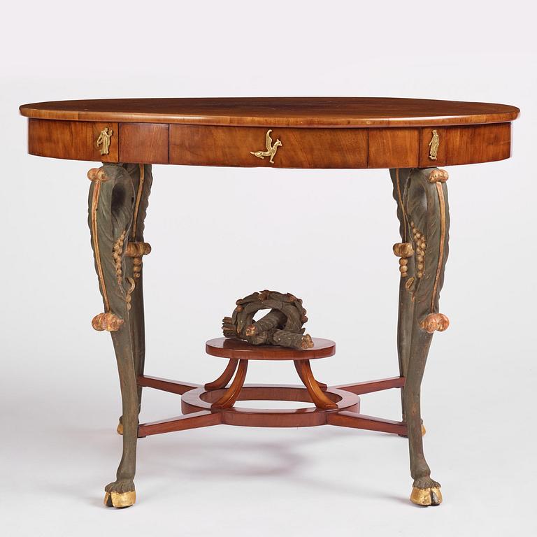 An Austrian Empire mahogany centre table, Vienna, early 1800's.