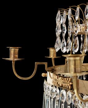A late Gustavian circa 1800 nine-light chandelier.