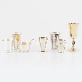 A total of 25 silver cups and beakers, different makers, Sweden, 1948-1973.