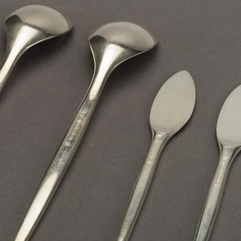 OLE HAGE, sterling silver, bestick, 15 delar, modell "TULIP" för A. Michelsen Danmark, 1900-talets mitt.