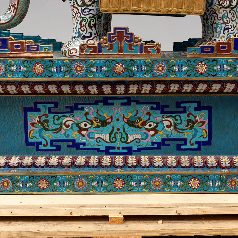 A large chinese cloisonné sculpture, 20th Century.