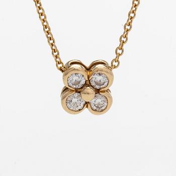Tiffany & Co, an 18K gold necklace with diamonds.