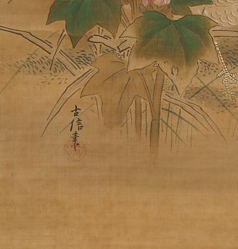 RULLMÅLNINGAR, 2 st, siden på papper, bär signatur, Japan 1900-tal.