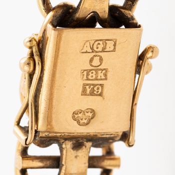 Bracelet, 18K gold, x-link with bars,