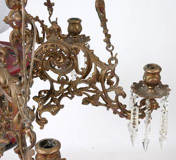 TAKFOTOGENLAMPA, majolika, omkring sekelskiftet 1800/1900.