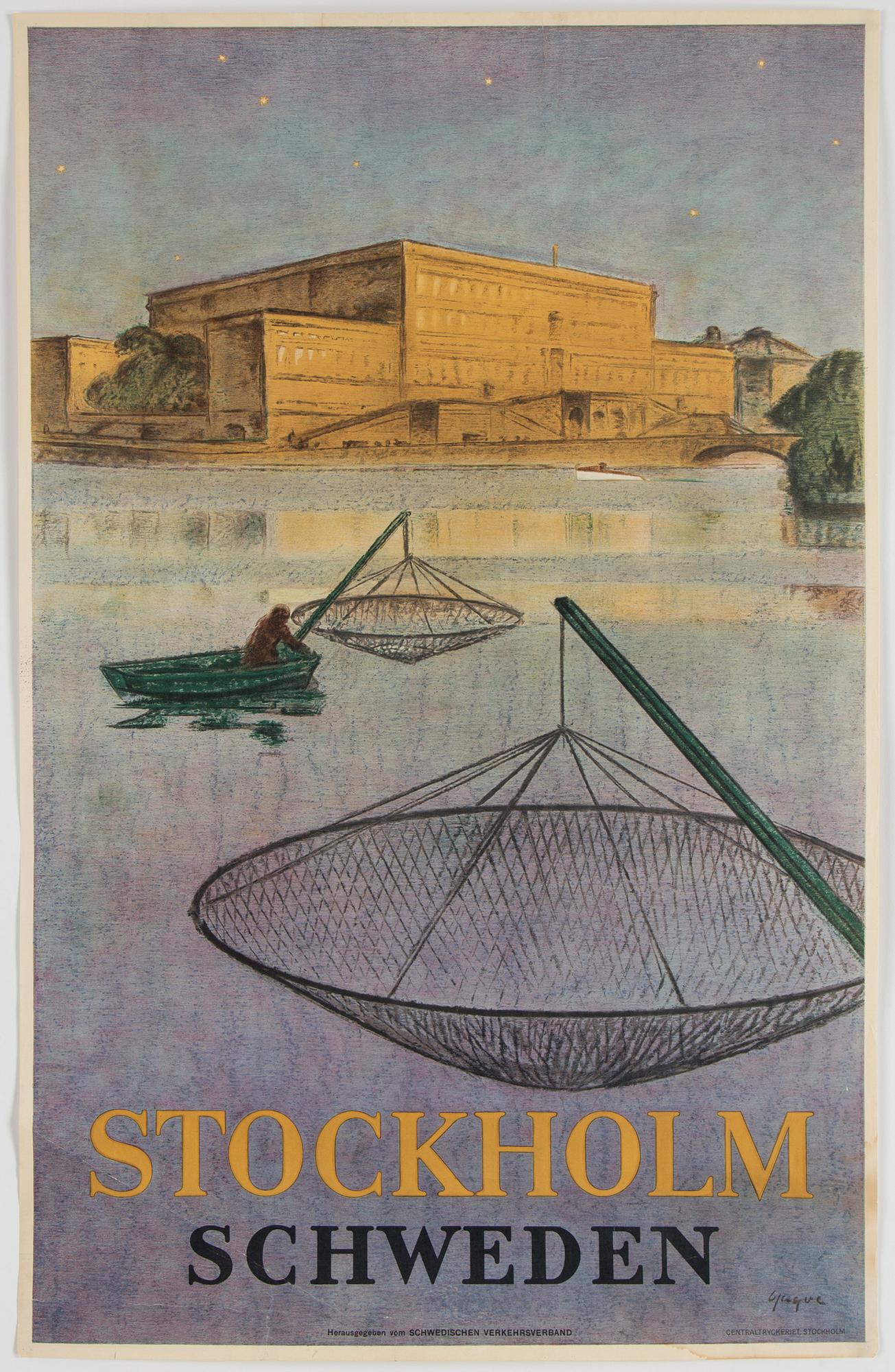 A lithographic poster, Centraltryckeriet, Stockholm, 1920.