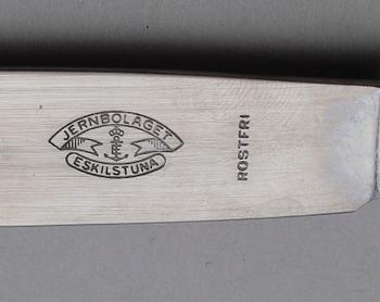 MATKNIVAR, 12 st, silver, Johan Petter Grönvall, Stockholm 1832. Vikt med stålblad ca 900 g.