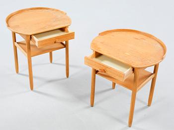 A pair of bedside tables by Sven Engström & Gunnar Myrstrand for Bodafors, third quarter of the 20th century.