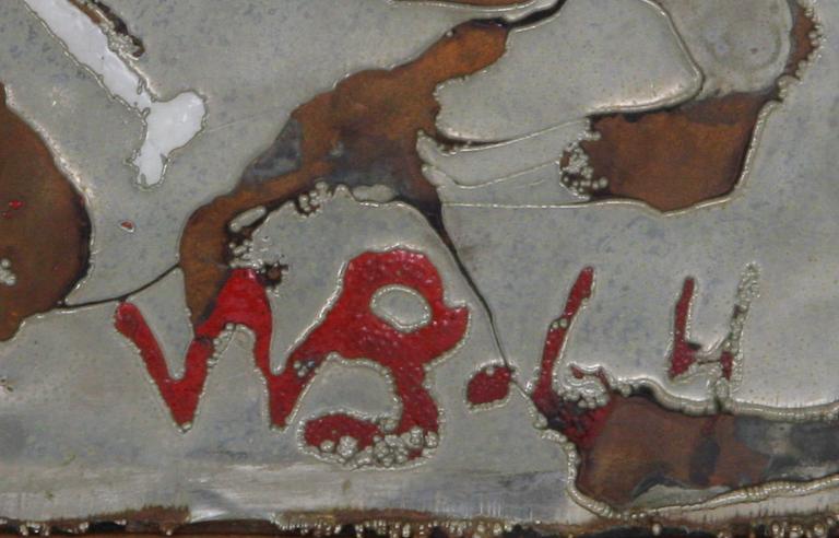 WALTER BENGTSSON, triptyk, relief, metall/emalj, sign o dat -64.