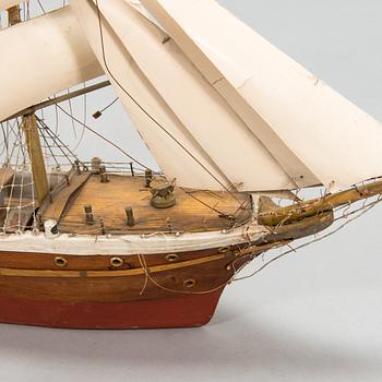 Model ship, a mid-20th century four-masted barque,