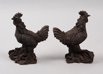 FIGURINER, ett par. Metall, Kina 1900-tal.