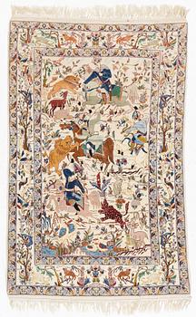 Rug, Isfahan, Old, approx. 160 x 105 cm.