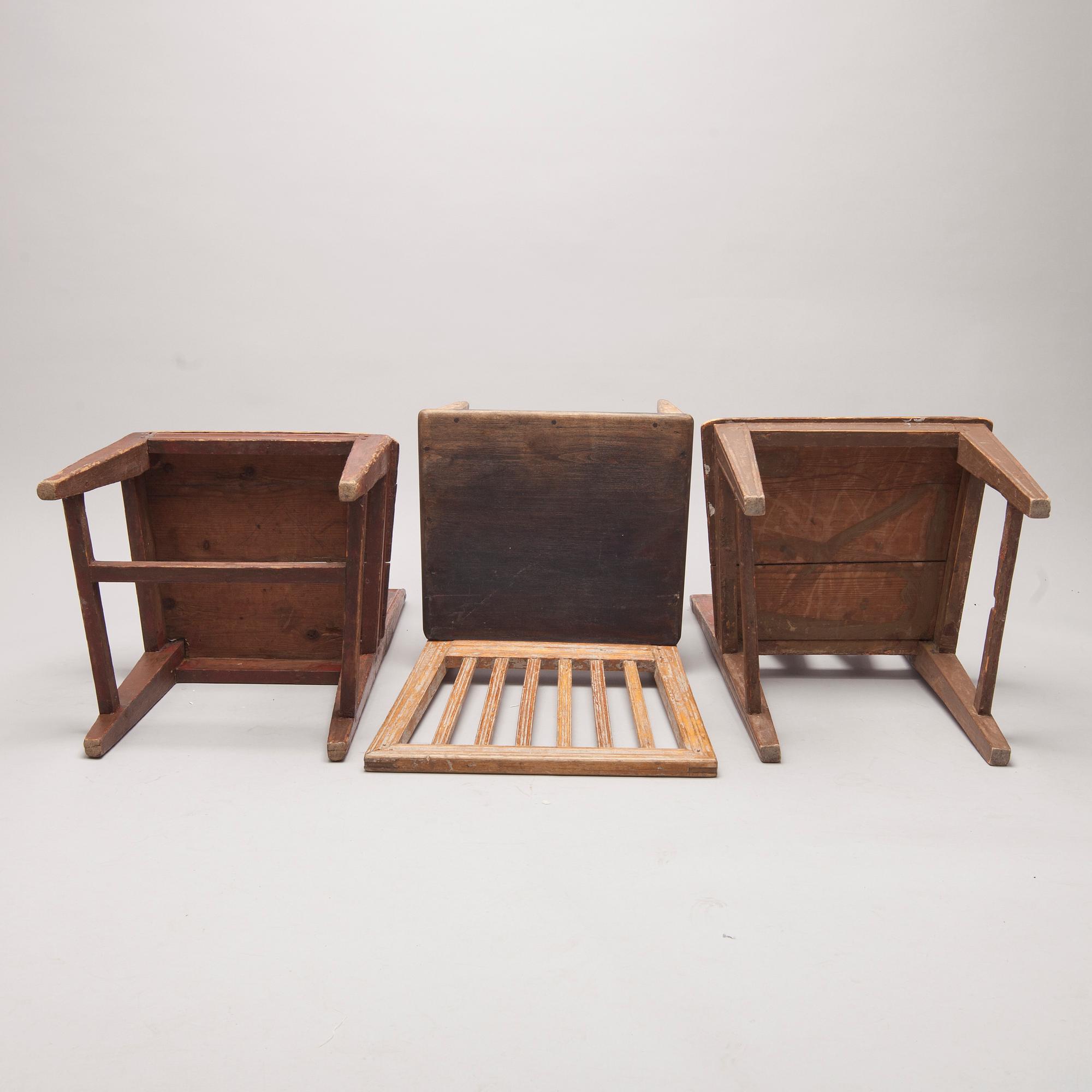 STOLAR, 3 st, allmoge, 1800-tal.