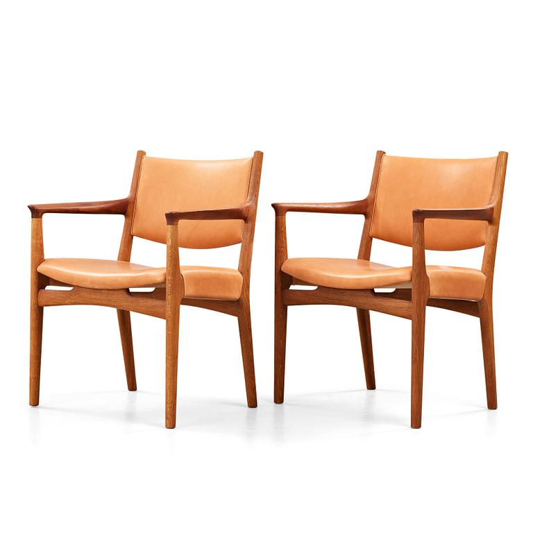 Hans J. Wegner, a pair of oak "JH 525" chairs, Johannes Hansen, Denmark 1960's.