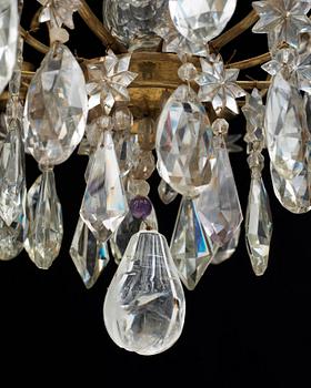 A Swedish Rococo 18th century six-light chandelier.