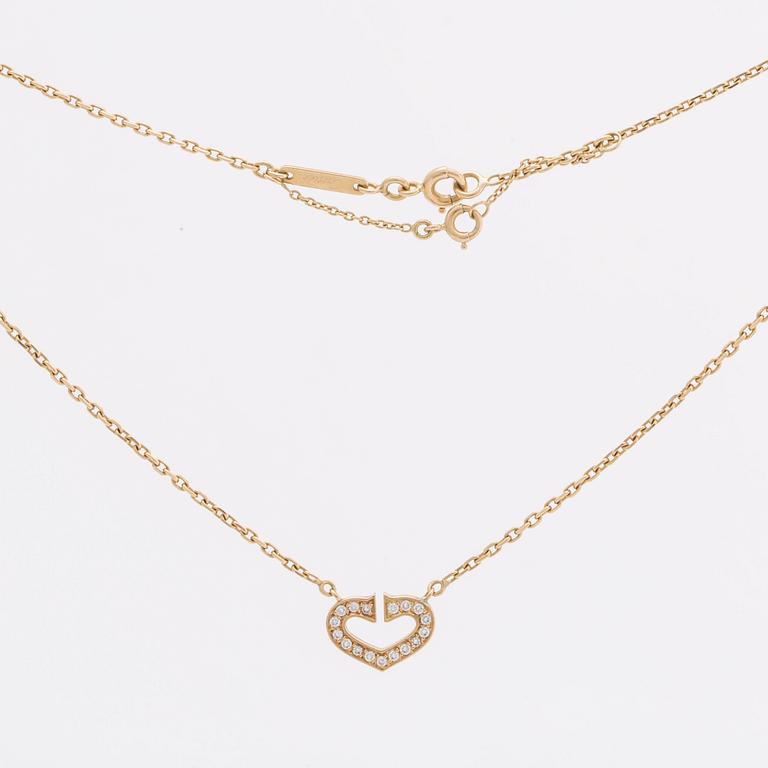 CARTIER 18K gold w briliant-cut diamonds approx 0,20 ct in total, Cartier certificate N40836, design "C Heart".
