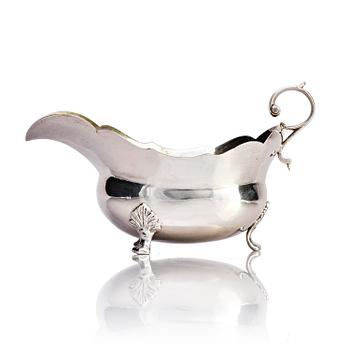 253. A Swedish mid- 18th century parcel-gilt silver cream-jug, mark of Johannes Weste, Stockholm 1755.