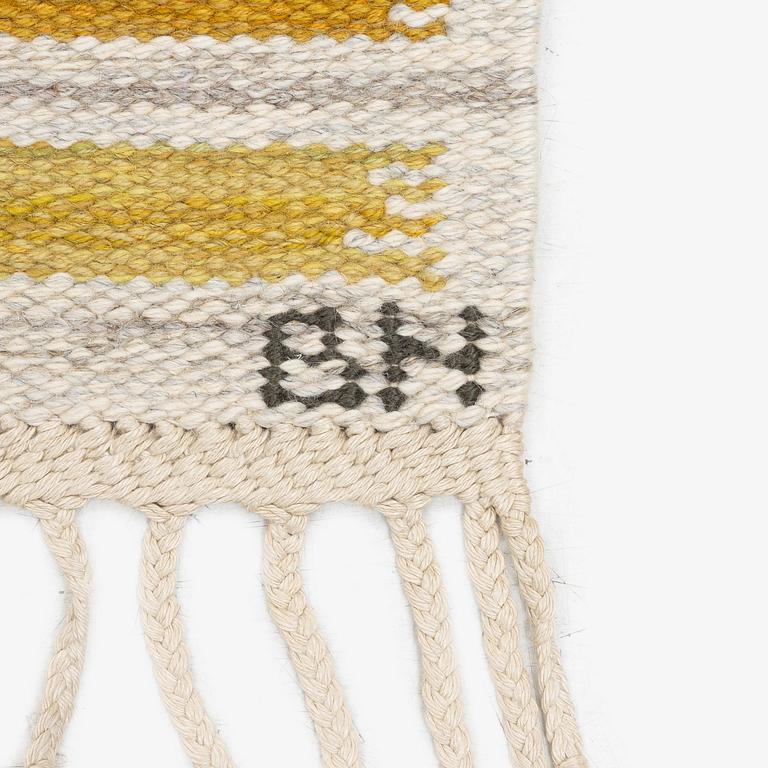 Barbro Nilsson, a carpet, 'Hjortron', flat weave, c. 137 x 87 cm, signed AB MMF BN.