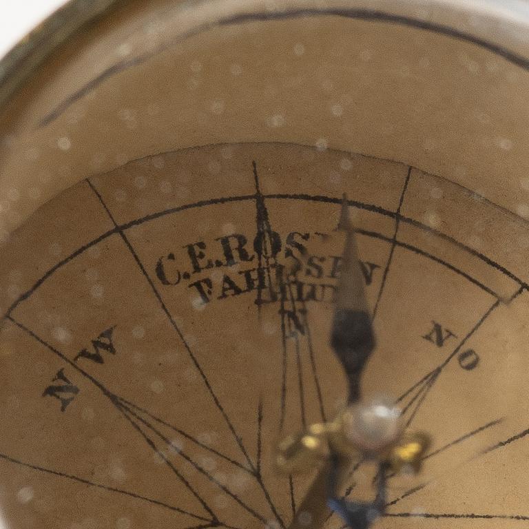 Mine compasses 3 pcs, one marked Rosén Falun, 19th century.
